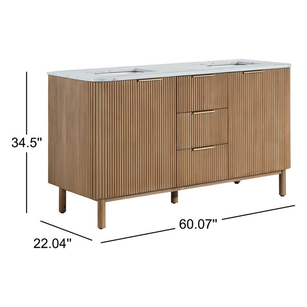 Joss & Main Nova 60" Marble Top Double Sink Bathroom Vanity & Reviews ...
