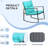 2 - Person Outdoor Dining Set, 3-Piece Outdoor Rattan Rocking Bistro Set with Cushions and Glass Coffee Table-1480451896-1480451897