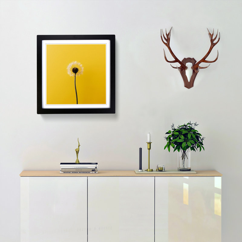 Dandelion Minimalism - Framed Print, Black