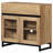 Modern Dresser With Glass Doors, Drawer, And Adjustable Shelf - Multifunctional Storage Cabinet For Living Room Or Bedroom-2105159658