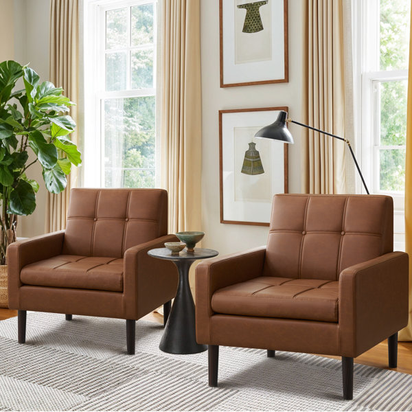 Ebern Designs Modern 30"W Faux Leather Armchair - Wayfair Canada