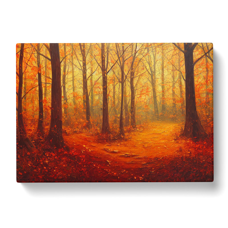 Glamorous Autumn Forest - Wrapped Canvas Painting, 40cm H x 60cm W x 3cm D