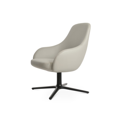 Gazel Lounge Oval Memory Swivel in Black Finish