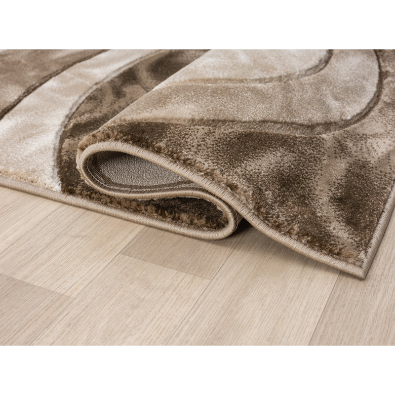 Orelsi Collection Abstract Geometric Area Rug, Round 7'10"
