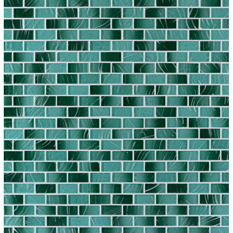 Artista 1" x 2" Glass Tiles, Silver Lagoon