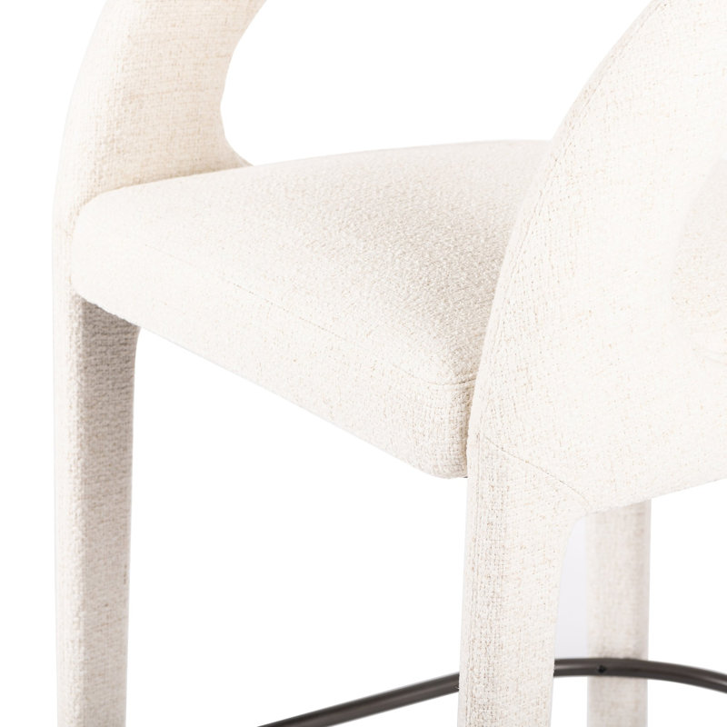 Hawkins Stool, Omari Natural/Polyester Blend, Bar Stool (30.51" Seat Height)