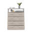 Commode 4 tiroirs Pérou, plateau supérieur, 1 tablette ouverte - gris clair / blanc