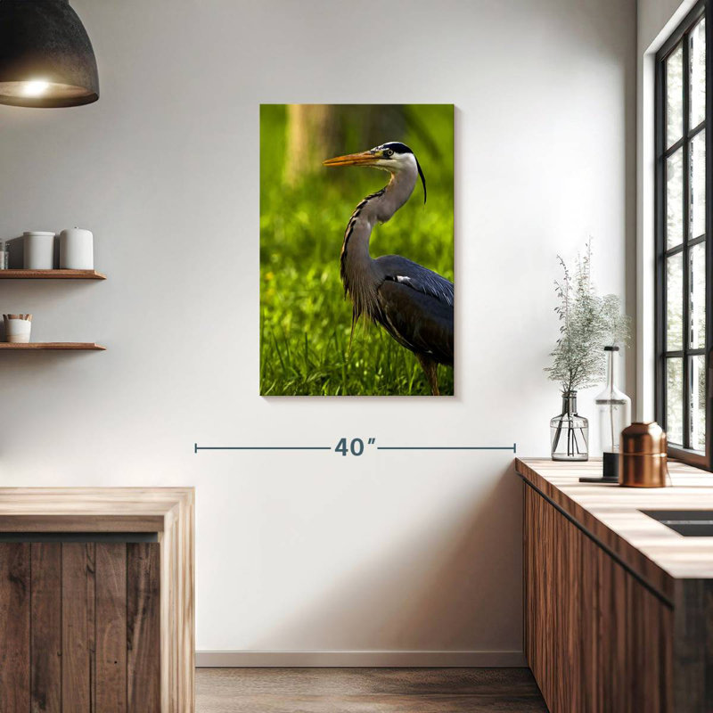 Brampt Grassland Grey Heron, 36" H x 24" W