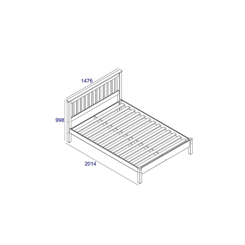 Beryl Bed Frame, antique wax finish, Double (4'6)