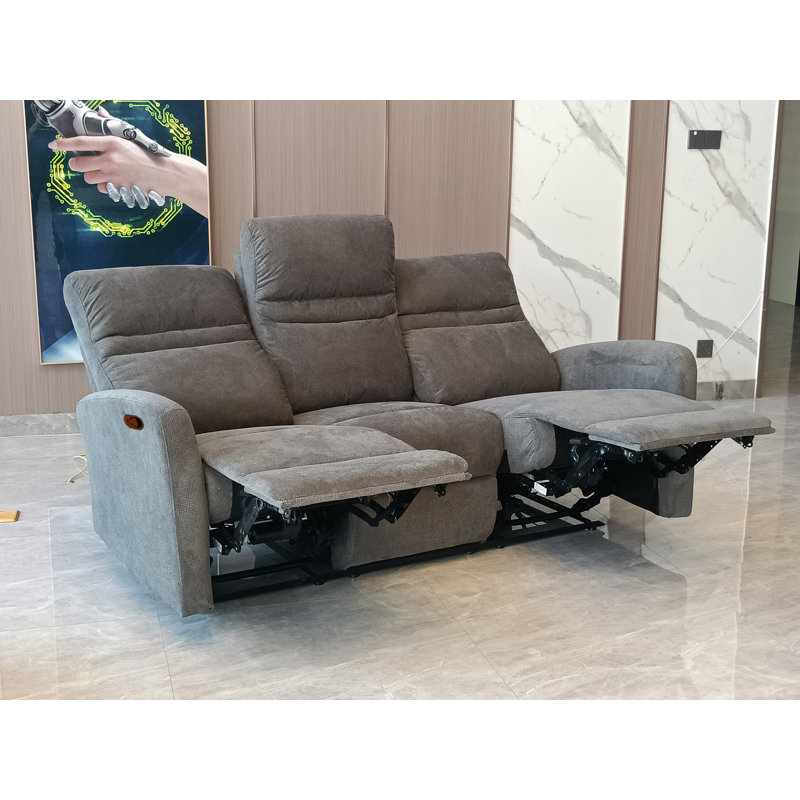 2 Seater Cotton Blend Reclining Loveseat, 3