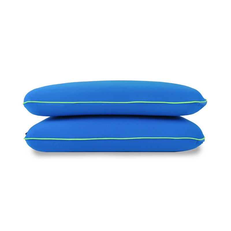 Memory Foam Fun Pillow Medium Standard Bed Pillow with Cool-to-the-Touch Cover, Cosmic Blue