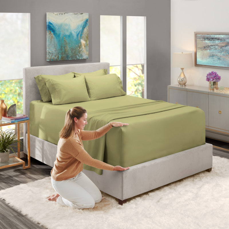 Sage Queen Deep Pocket Microfiber Cotton Sheet Set