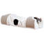 Trixie - Tunnel pour chat et condos, 2 grottes pour chat reliées par un tunnel ludique Peek-a-Boo, surface de grattage en sisal, jouets pour chat suspendus-50180700
