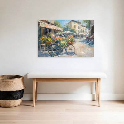 «Flower Market II Colorful Peaceful Rustic Architecture Flower», reproduction d'art murale