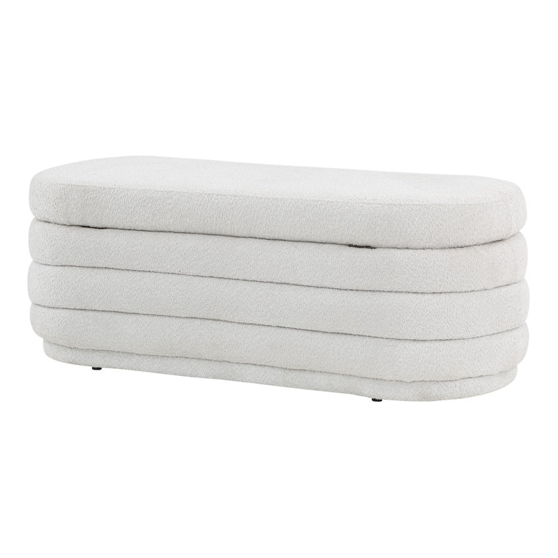 Fentress Storage Bench, Parchment Sherpa