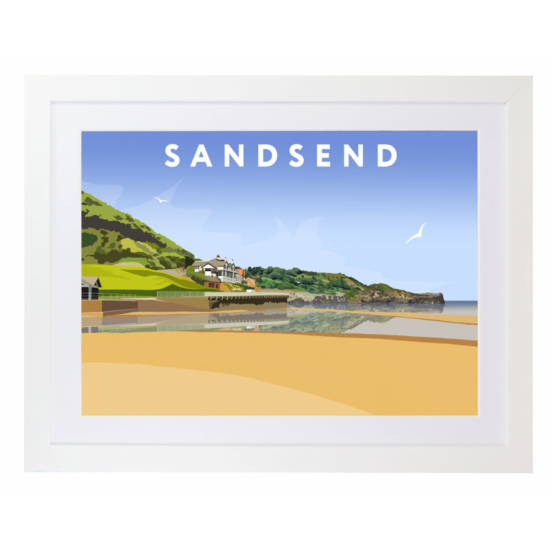 Sandsend 5 by Richard O'Neil - Print, White Wood Frame, 33.5 cm H x 43.5 cm W x 2.2 cm D