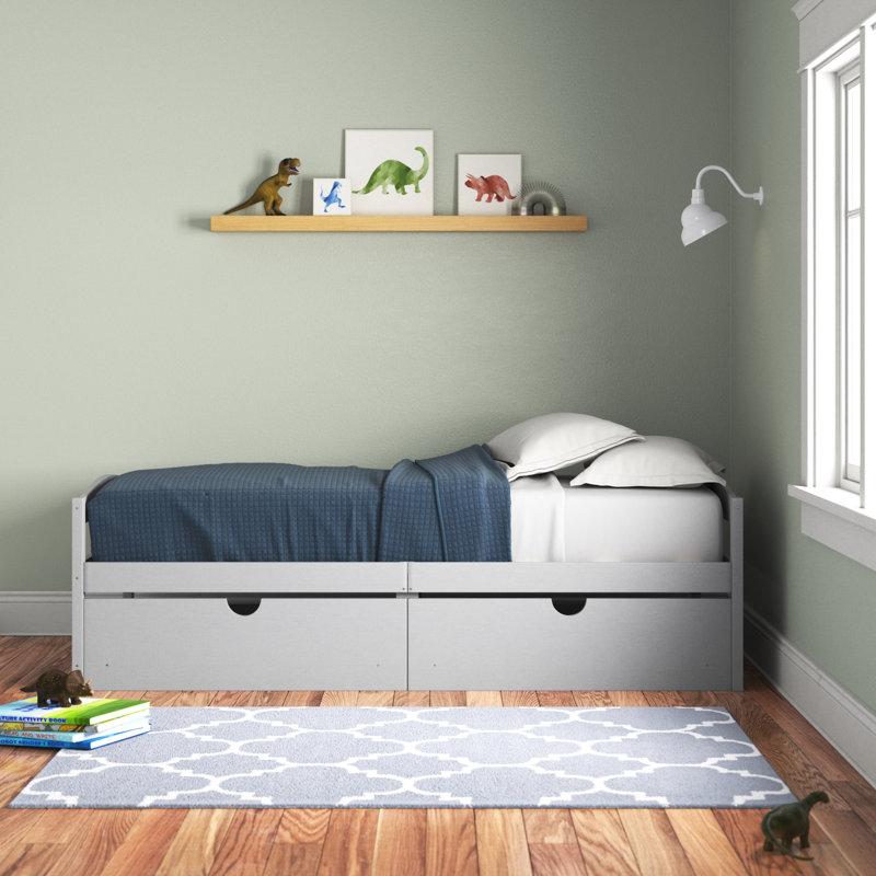 Charlie bed frame, platform bed, storage bed, Gray