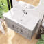 Meuble-lavabo mural simple de style français avec lavabo en céramique et porte à fermeture en douceur-129937459