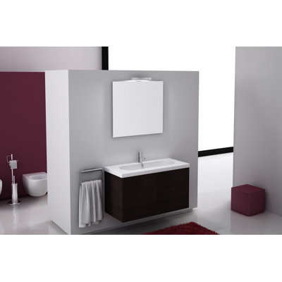 Ensemble de meuble-lavabo mural simple 39 po avec miroir Trendy