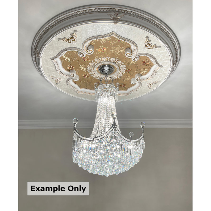 Angel Round Ceiling Medallion, 2.5" H x 34" W x 34" D