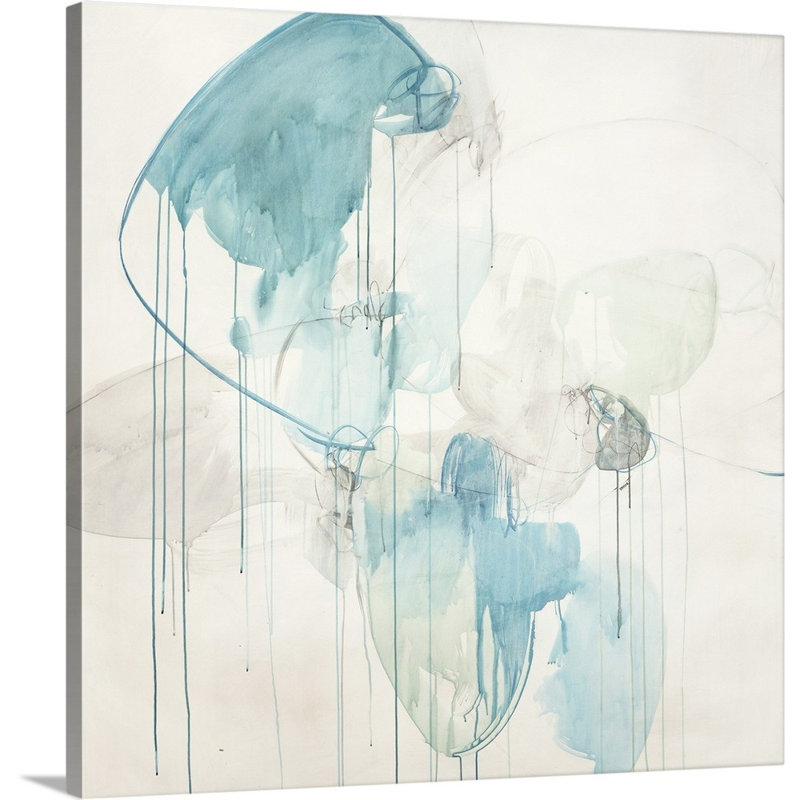 « subtil cobalt », peinture sur toile, Toile tendue, H 24 po x l 24 po x P 1,25 po
