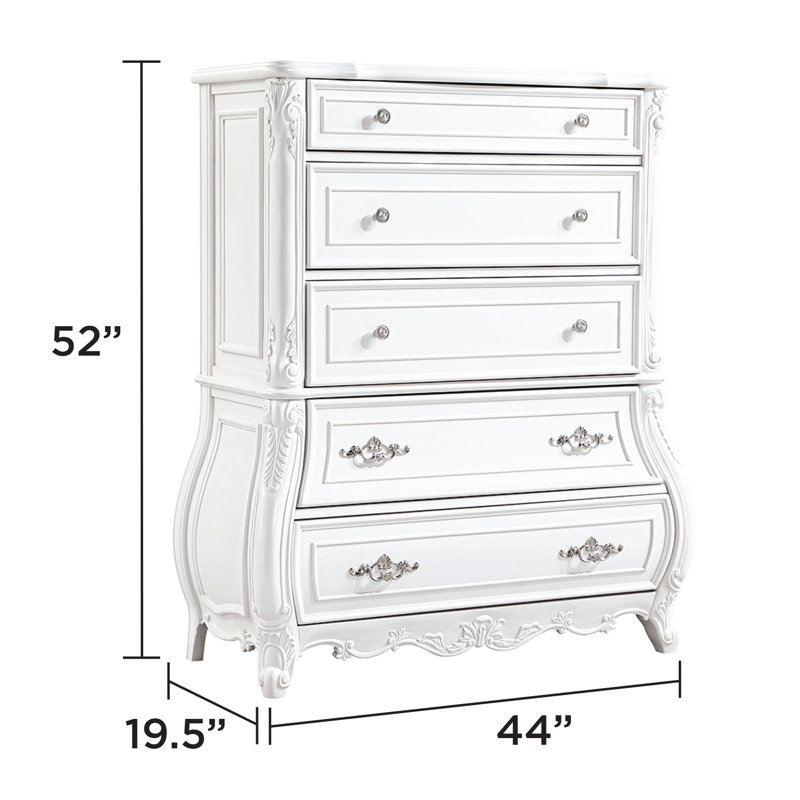 Lasiya 5 Drawer Chest White