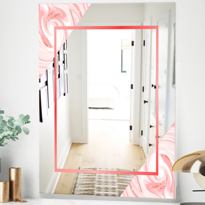 Marble Mid-Century Modern Accent Mirror