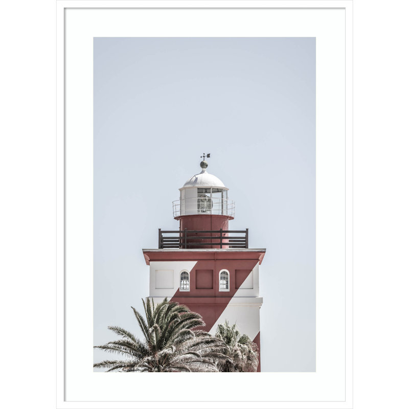 «Point Lighthouse» par Daisey, reproduction d'art encadrée, Blanc, H 41 po x l 30 po