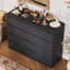 Ensemble de chambre à coucher 2 pièces Hosley, 1 lit plateforme tapissier avec tiroirs de rangement + 1 commode combinée avec 5 tiroirs et armoire-132449083