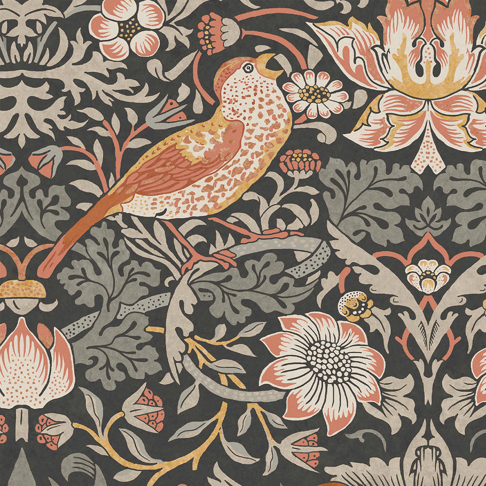 Floral Wallpaper, Charcoal 