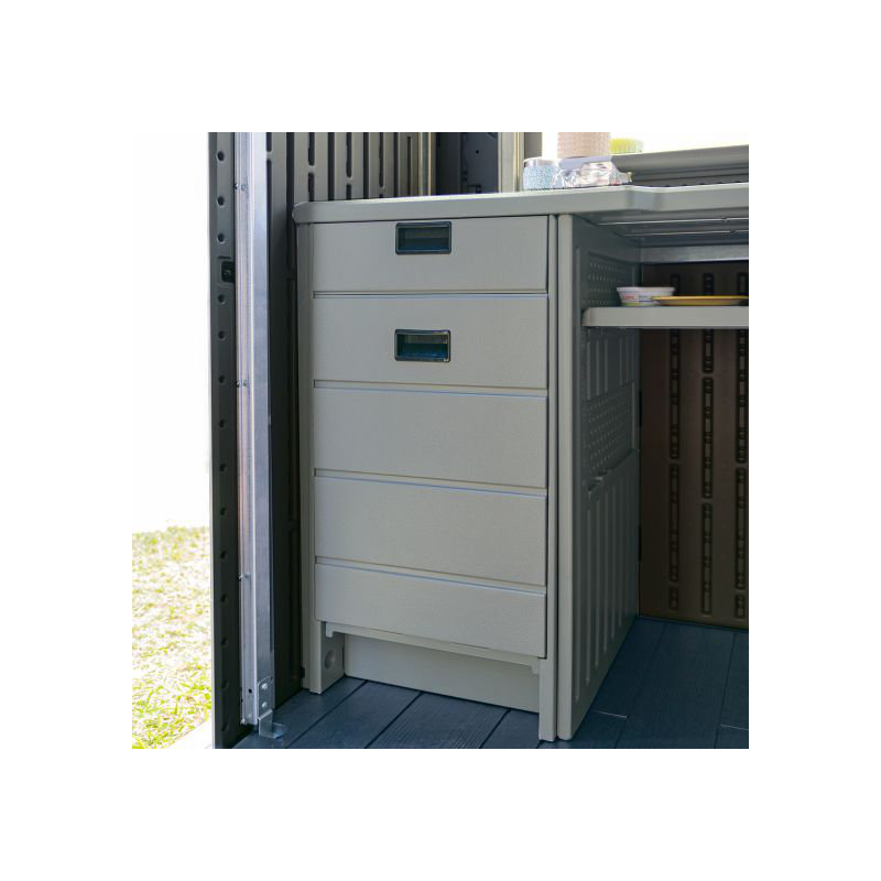 Suncast 18.5 in. W x 22.25 in. D Resin Drawer Insert with 2-Drawer Storage Design, Made in the USA
