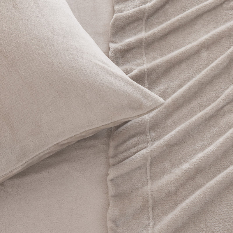 Ensembles de draps en velours ultra doux, Jumeau, Gris pierre
