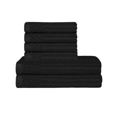6-Piece Ribbed Cotton Towel Set