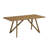 5Pc 70"W Rectangular Walnut Oak Geometric Cross Base Dining Set