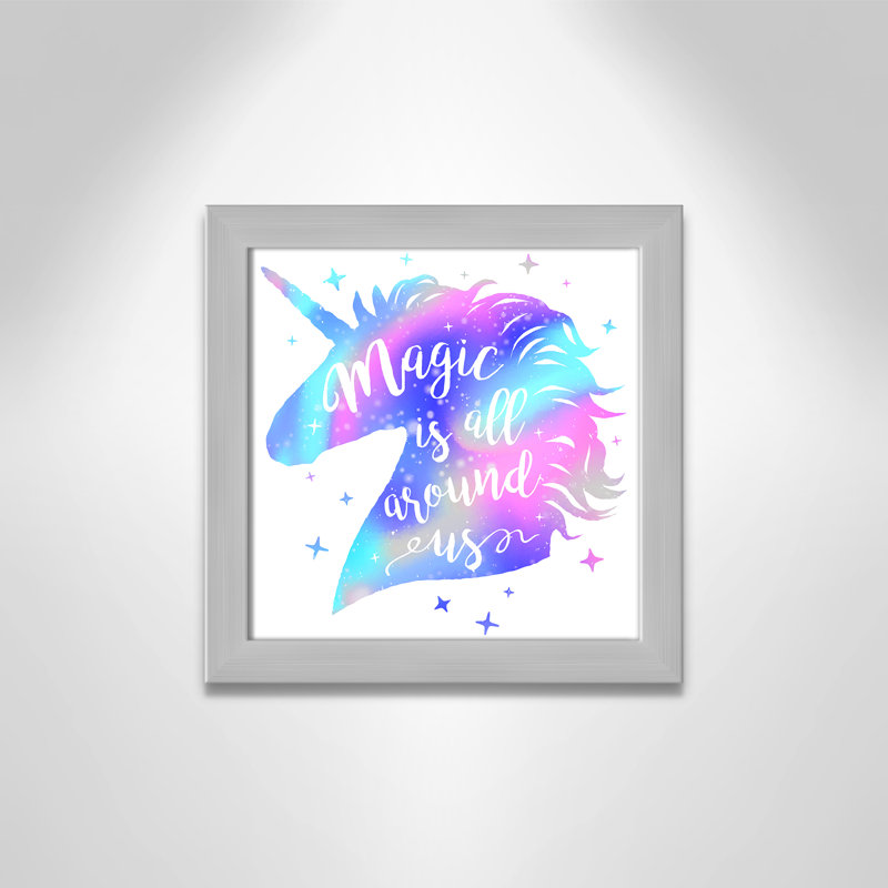 «Magic Is All Around Us», impression sur papier, H 12 po x l 12 po x P 0,6 po, Encadré plat argent