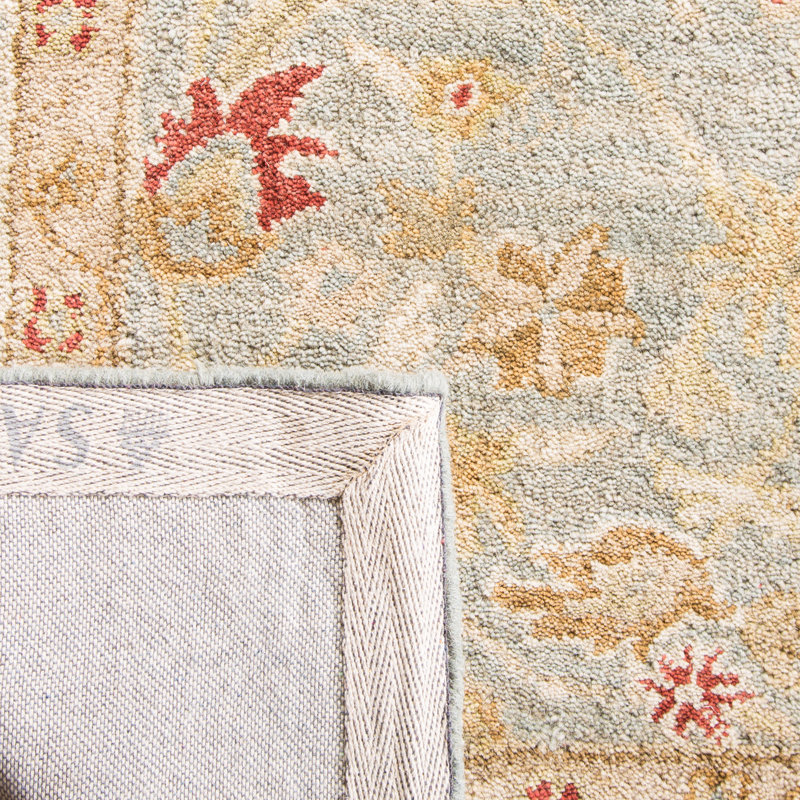 Antiquity Wool Oriental Area Rug in Gray Blue / Beige, Rectangle 2' x 3'