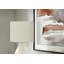 Lighting, H 17 po, lampe de table, céramique crème, abat-jour ivoire / crème, moderne