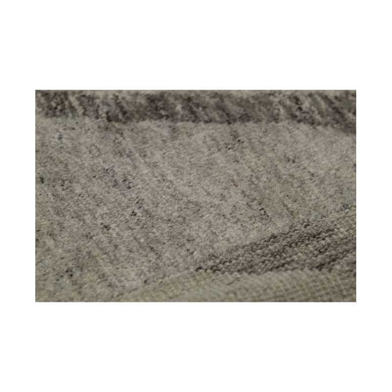 Moroccan Hand-Knotted Wool Area Rug in Taupe/Dark Taupe