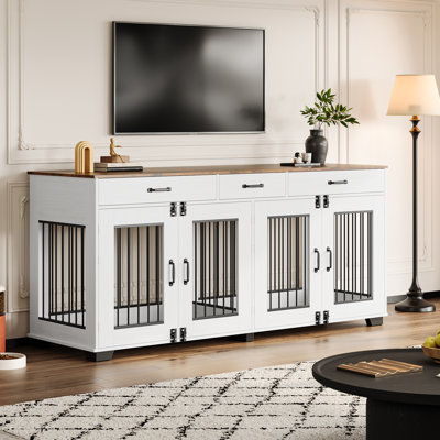 Meuble de 71 po pour 2 chiens, intérieur