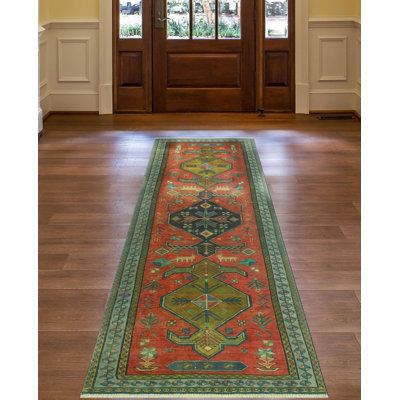 One-of-a-Kind 3'3" X 10'7" 1980s Runner Wool Area Rug in