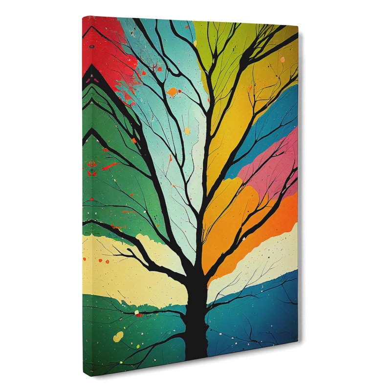 Vibrant Trees No.3 - Print, 76cm H x 50cm W x 3cm D, Wrapped Canvas, No Matte