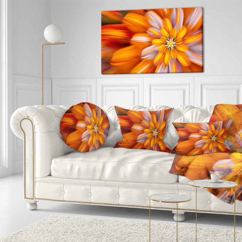 Impression sur toile Massive Orange Fractal, H 20 po x l 40 po, Toile tendue