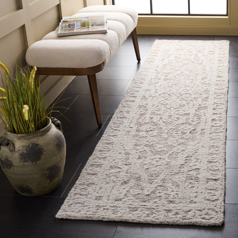 Ebony 234 Hand Tufted Wool/Cotton Oriental Rug in Ivory/Brown, Runner 2'3" x 9'