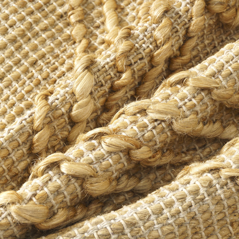 Tan Geometric Textured Hand-Woven Cotton Blend Throw Pillow