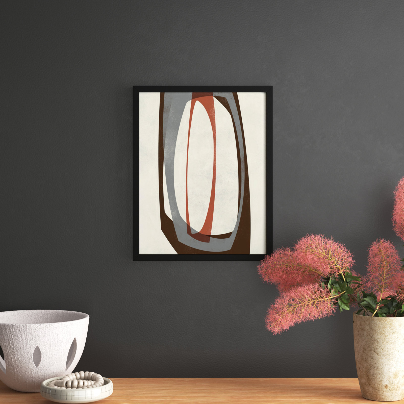 Orbit 5 Painting by Jacques Pilon, 20" H x 16" W, Black Framed