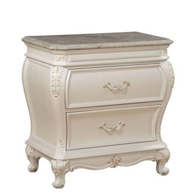 2-Drawer Nightstand With Queen Anne Legs