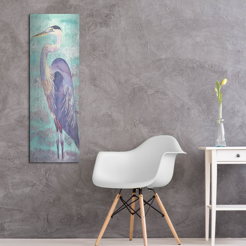 «Great Blue Heron» par Carissa Luminess, H 48 po x l 16 po