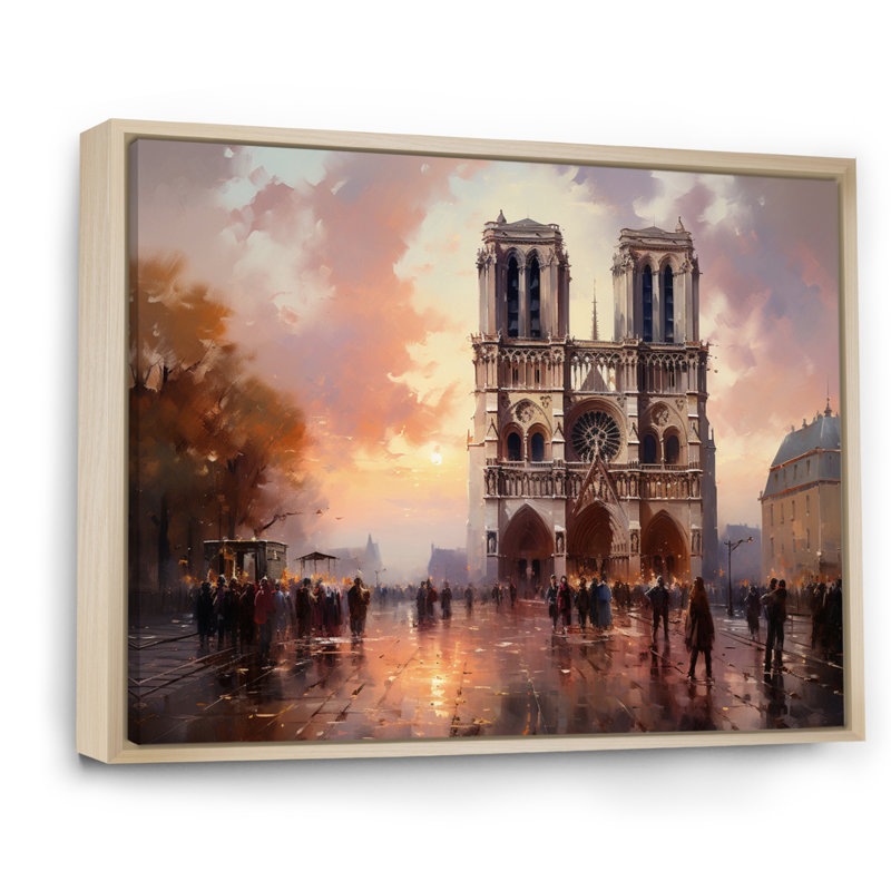 La cathédrale de Normandie par Claude IV sur toile, H 30 po x l 40 po x P 1,5 po, Cadre naturel flottant