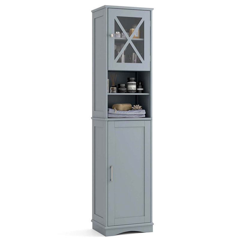 67" Tall Bathroom Cabinet Freestanding Storage Cabinet With 5 Adjustable Shelves, Oil Rubbed Bronze