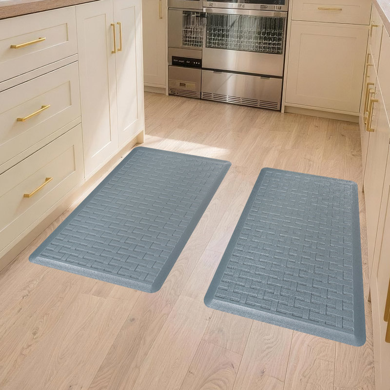  Tapis de cuisine antidérapant et antidérapant , Rectangle 1 pi 5 po x 2 pi 4 po + 1 pi 5 po x 2 pi, Gris